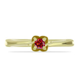 Inel din Argint 925 Placat cu Aur ( 2.24 grame ) cu Moissanite Roșu Majestic 0.14 Carate