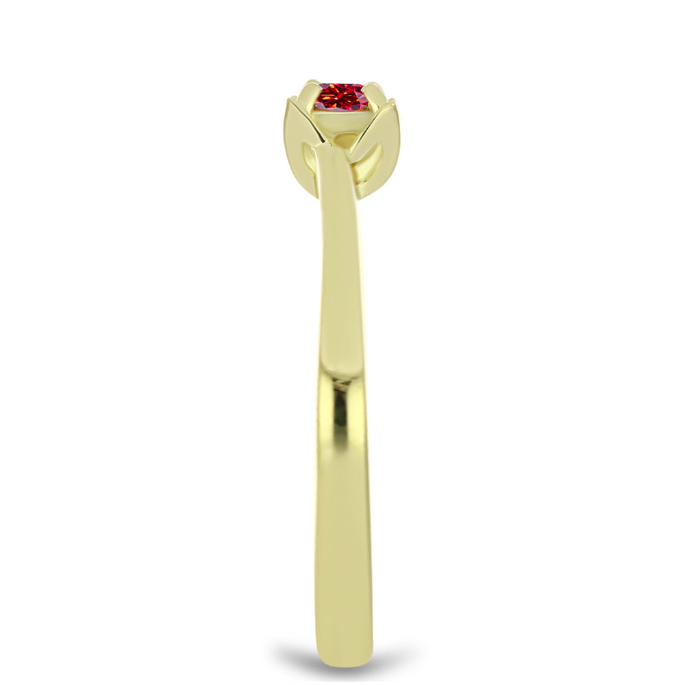 Inel din Argint 925 Placat cu Aur ( 2.24 grame ) cu Moissanite Roșu Majestic 0.14 Carate
