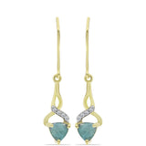 Cercei din Argint 925 Placat cu Aur ( 1.81 grame ) cu Labradorit și Topaz Alb 1.08 Carate