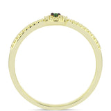 Inel din Argint 925 Placat cu Aur ( 1.78 grame ) cu Diamant Verde 0.03 Carate