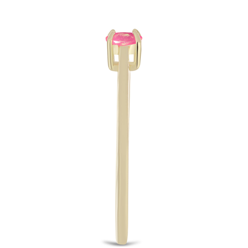 Inel din Argint 925 Placat cu Aur ( 1.47 grame ) cu Opal Etiopian Roz Lega Dembi 0.15 Carate