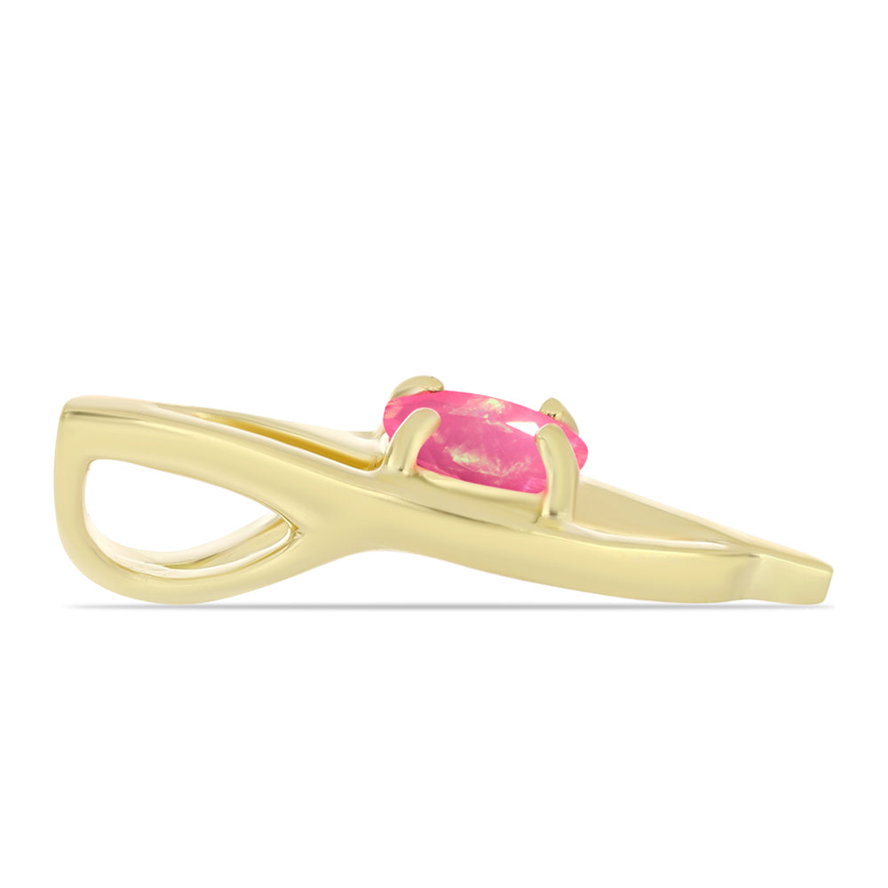Pandantiv din Argint 925 Placat cu Aur ( 0.95 grame ) cu Opal Etiopian Roz Lega Dembi 0.28 Carate