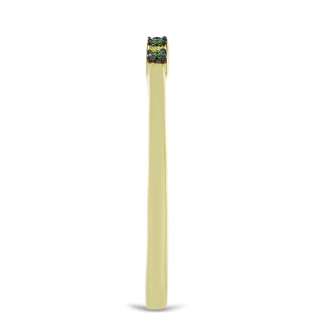 Inel din Argint 925 Placat cu Aur ( 1.55 grame ) cu Diamant Verde 0.06 Carate