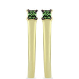 Cercei din Argint 925 Placat cu Aur ( 1.39 grame ) cu Diamant Verde 0.05 Carate