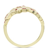 Inel din Argint 925 Placat cu Aur ( 3.73 grame ) cu Moissanite Roșu Majestic 0.22 Carate