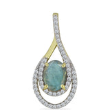 Pandantiv din Argint 925 Placat cu Aur ( 1.94 grame ) cu Labradorit și Topaz Alb 2.04 Carate