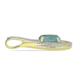 Pandantiv din Argint 925 Placat cu Aur ( 1.94 grame ) cu Labradorit și Topaz Alb 2.04 Carate