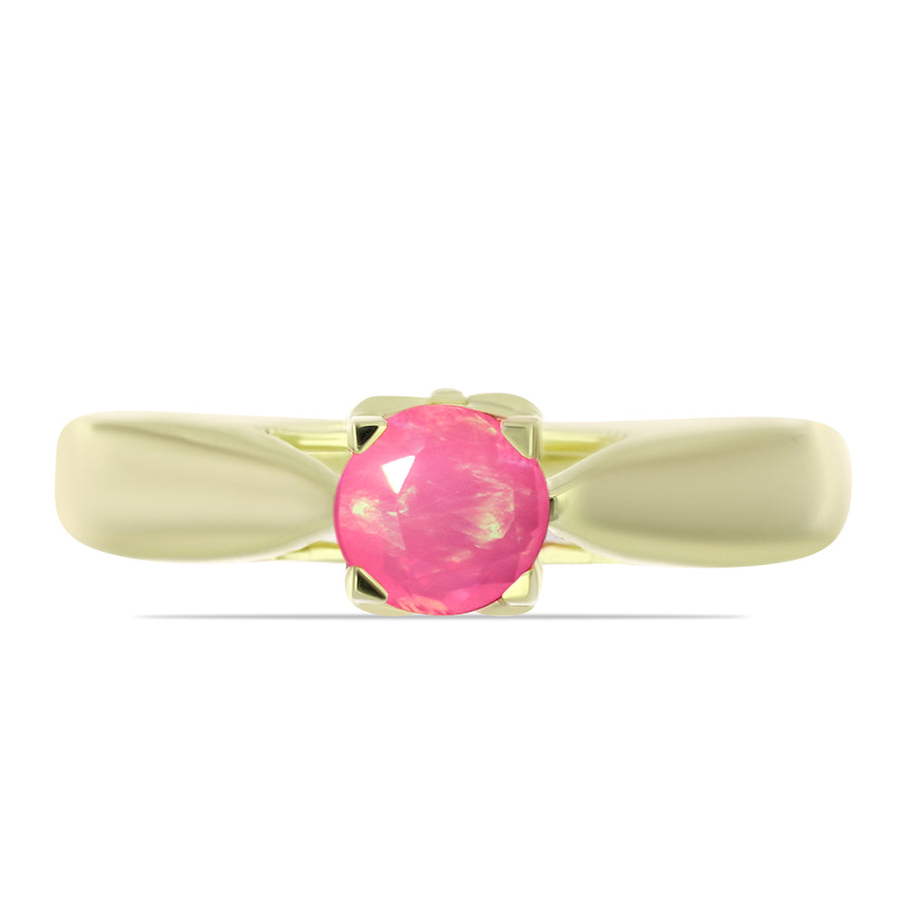 Inel din Argint 925 Placat cu Aur ( 2.87 grame ) cu Opal Etiopian Roz Lega Dembi 0.49 Carate