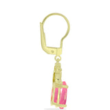 Cercei din Argint 925 Placat cu Aur ( 3.39 grame ) cu Opal Etiopian Roz Lega Dembi 2.92 Carate