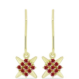 Cercei din Argint 925 Placat cu Aur ( 2.1 grame ) cu Moissanite Roșu Majestic 0.26 Carate