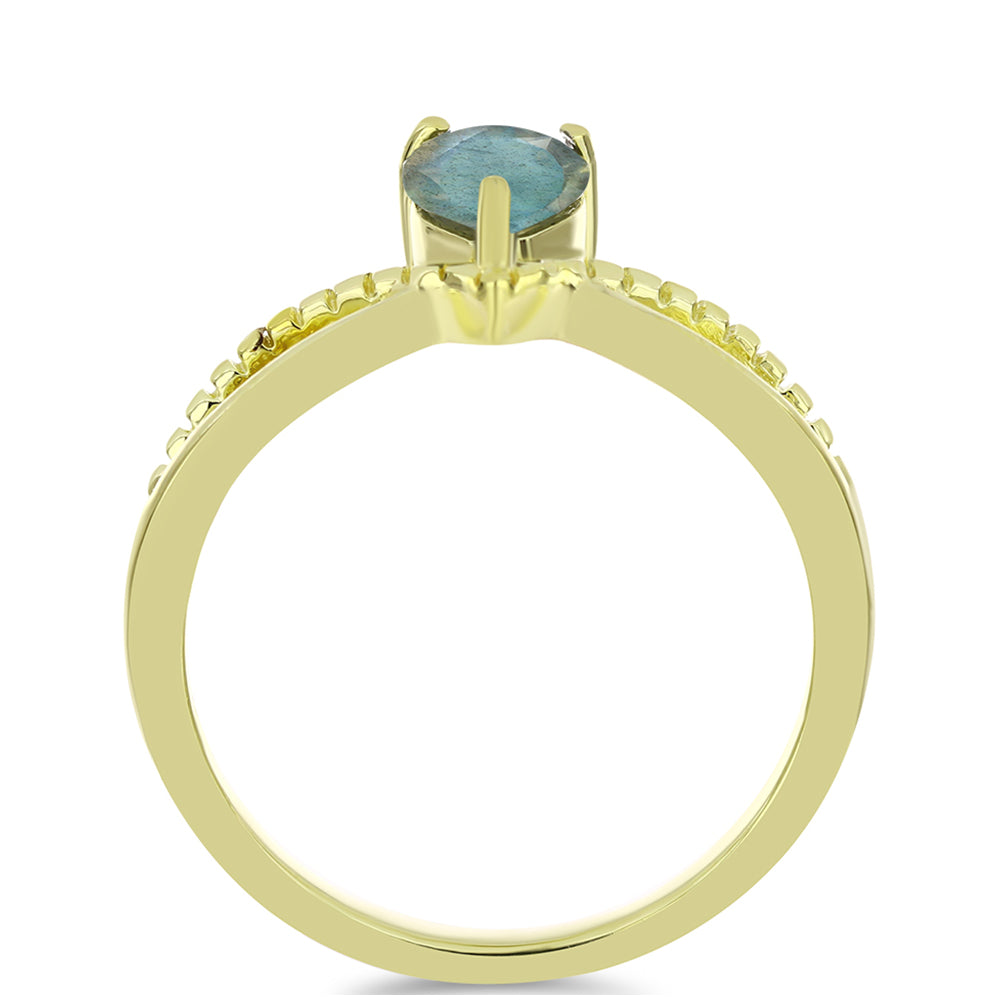 Inel din Argint 925 Placat cu Aur ( 2.39 grame ) cu Labradorit 0.62 Carate