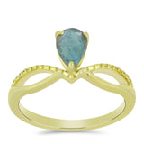 Inel din Argint 925 Placat cu Aur ( 2.39 grame ) cu Labradorit 0.62 Carate