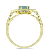 Inel din Argint 925 Placat cu Aur ( 3.61 grame ) cu Labradorit și Topaz Alb 0.97 Carate