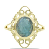 Inel din Argint 925 Placat cu Aur ( 3.17 grame ) cu Labradorit 2.55 Carate