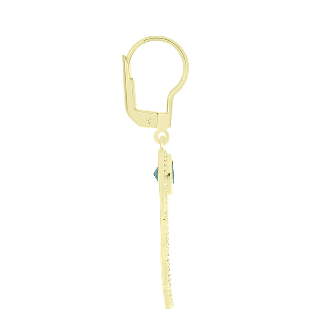 Cercei din Argint 925 Placat cu Aur ( 3.5 grame ) cu Labradorit 1.11 Carate