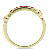 Inel din Argint 925 Placat cu Aur ( 2.19 grame ) cu Moissanite Roșu Majestic și Topaz Alb 0.46 Carate