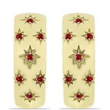 Cercei din Argint 925 Placat cu Aur ( 6.08 grame ) cu Moissanite Roșu Majestic 0.11 Carate