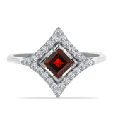 Inel din Argint 925 ( 2.11 grame ) cu Granat Barton și Topaz Alb 1.2 Carate