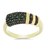 Inel din Argint 925 Placat cu Aur ( 3.58 grame ) cu Diamant Verde 0.2 Carate