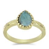 Inel din Argint 925 Placat cu Aur ( 2.47 grame ) cu Labradorit 1.12 Carate