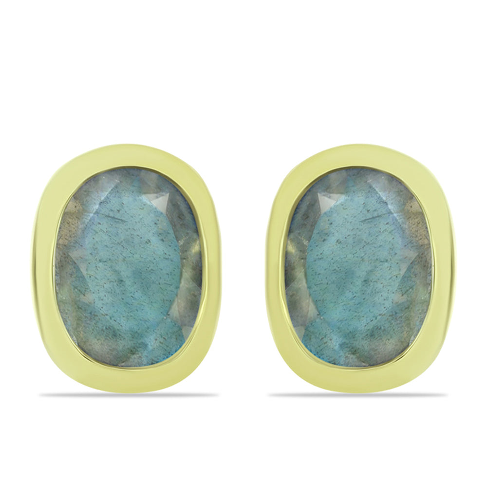 Cercei din Argint 925 Placat cu Aur ( 1.28 grame ) cu Labradorit 1.83 Carate