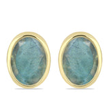 Cercei din Argint 925 Placat cu Aur ( 1.5 grame ) cu Labradorit 1.57 Carate