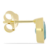 Cercei din Argint 925 Placat cu Aur ( 1.5 grame ) cu Labradorit 1.57 Carate