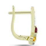 Cercei din Argint 925 Placat cu Aur ( 3.93 grame ) cu Turmalină Chakra și Topaz Alb 1.1 Carate