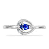 Inel din Argint 925 ( 1.74 grame ) cu Safir Albastru Australian și Topaz Alb 0.36 Carate