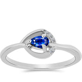 Inel din Argint 925 ( 1.74 grame ) cu Safir Albastru Australian și Topaz Alb 0.36 Carate