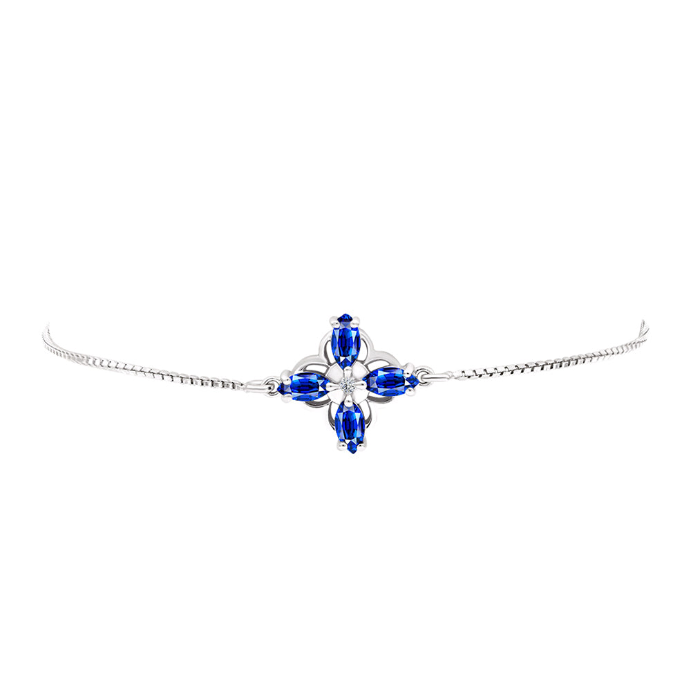 Brățară din Argint 925 ( 3.06 grame ) cu Safir Albastru Australian și Topaz Alb 1.51 Carate