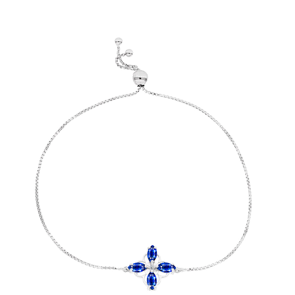 Brățară din Argint 925 ( 3.06 grame ) cu Safir Albastru Australian și Topaz Alb 1.51 Carate