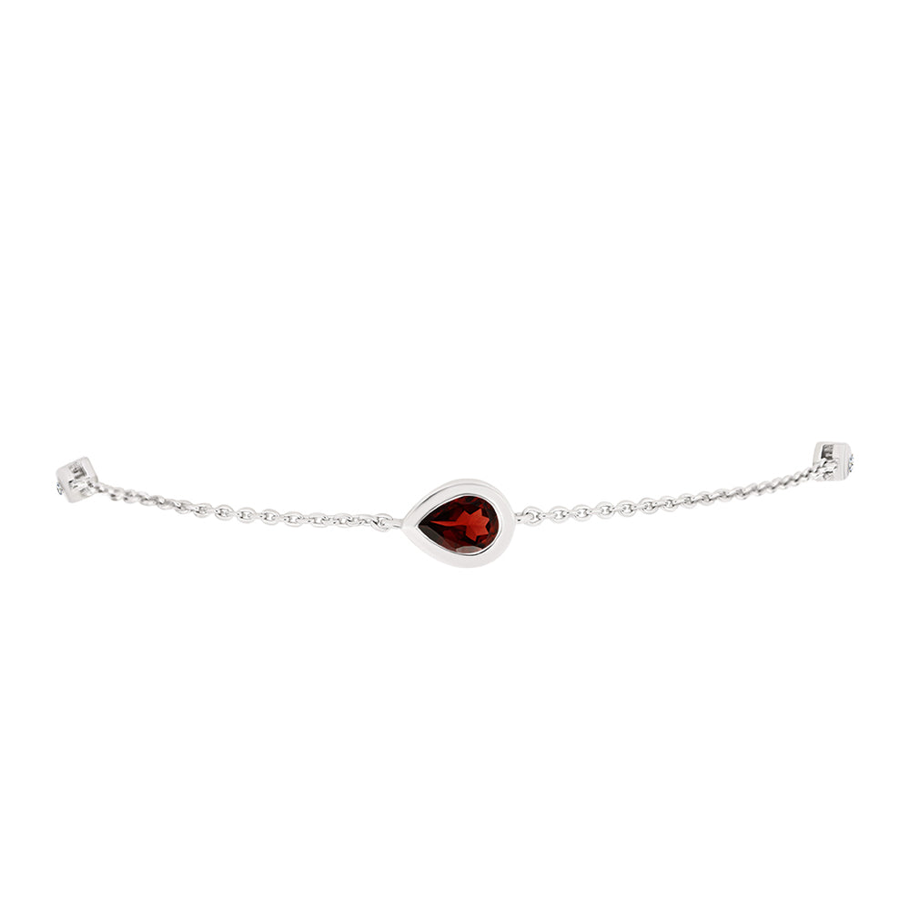 Brățară din Argint 925 ( 3.12 grame ) cu Granat Barton și Topaz Alb 0.82 Carate