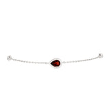 Brățară din Argint 925 ( 3.12 grame ) cu Granat Barton și Topaz Alb 0.82 Carate