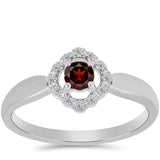Inel din Argint 925 ( 2.27 grame ) cu Granat Barton și Topaz Alb 0.4 Carate
