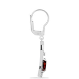 Cercei din Argint 925 ( 2.69 grame ) cu Granat Barton și Topaz Alb 3.06 Carate