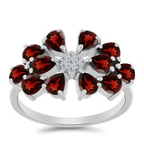 Inel din Argint 925 ( 3.24 grame ) cu Granat Barton și Topaz Alb 2.61 Carate