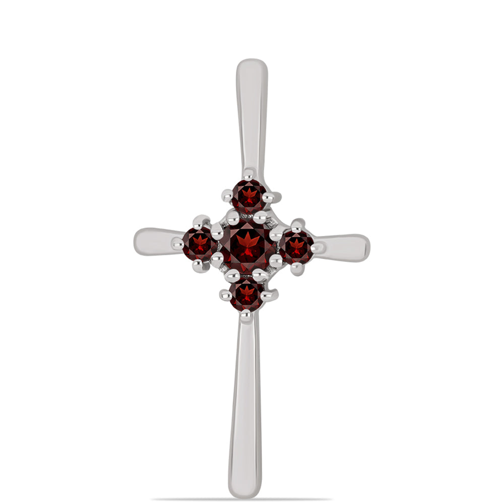 Cruce Pandantiv din Argint 925 ( 1.97 grame ) cu Granat Barton 0.68 Carate