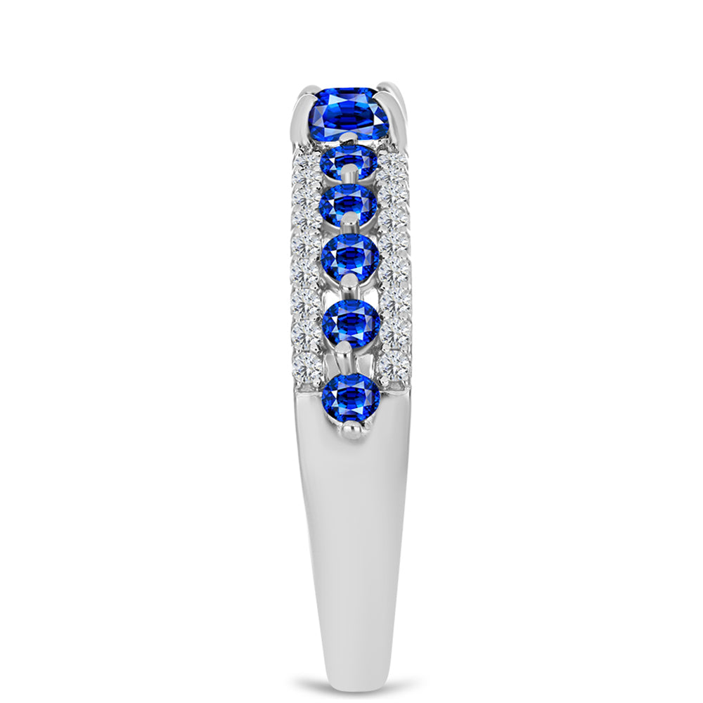 Inel din Argint 925 ( 2.74 grame ) cu Safir Albastru Australian și Topaz Alb 1.33 Carate