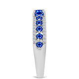 Inel din Argint 925 ( 2.74 grame ) cu Safir Albastru Australian și Topaz Alb 1.33 Carate