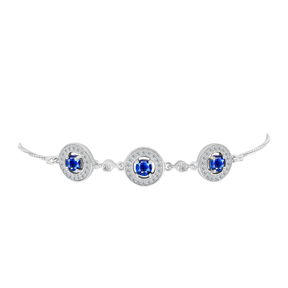 Brățară din Argint 925 ( 4.05 grame ) cu Safir Albastru Australian și Topaz Alb 1.69 Carate