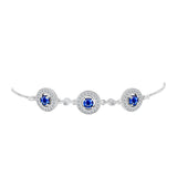 Brățară din Argint 925 ( 4.05 grame ) cu Safir Albastru Australian și Topaz Alb 1.69 Carate