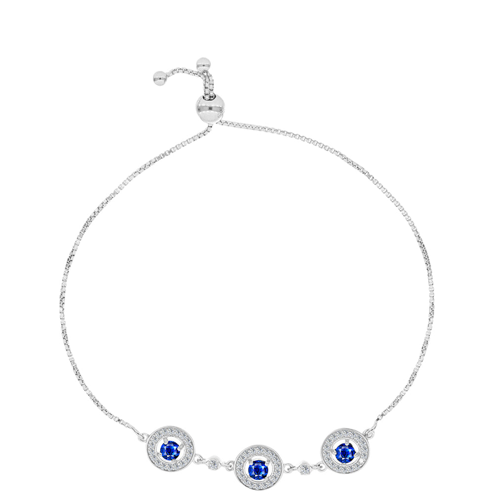 Brățară din Argint 925 ( 4.05 grame ) cu Safir Albastru Australian și Topaz Alb 1.69 Carate