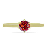 Inel din Argint 925 Placat cu Aur ( 2.16 grame ) cu Moissanite Roșu Majestic 0.76 Carate