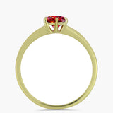 Inel din Argint 925 Placat cu Aur ( 2.16 grame ) cu Moissanite Roșu Majestic 0.76 Carate