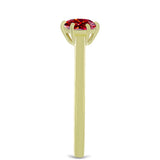 Inel din Argint 925 Placat cu Aur ( 2.16 grame ) cu Moissanite Roșu Majestic 0.76 Carate