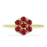 Inel din Argint 925 Placat cu Aur ( 2.15 grame ) cu Moissanite Roșu Majestic 0.73 Carate