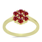 Inel din Argint 925 Placat cu Aur ( 2.15 grame ) cu Moissanite Roșu Majestic 0.73 Carate