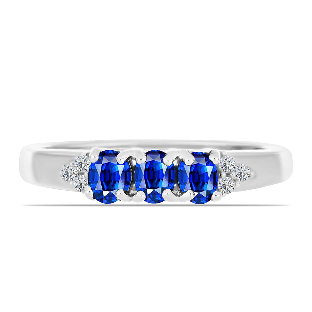 Inel din Argint 925 ( 2.01 grame ) cu Safir Albastru Australian și Topaz Alb 0.83 Carate