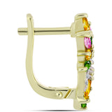 Cercei din Argint 925 Placat cu Aur ( 4.19 grame ) cu Turmalină Chakra și Topaz Alb 2.05 Carate